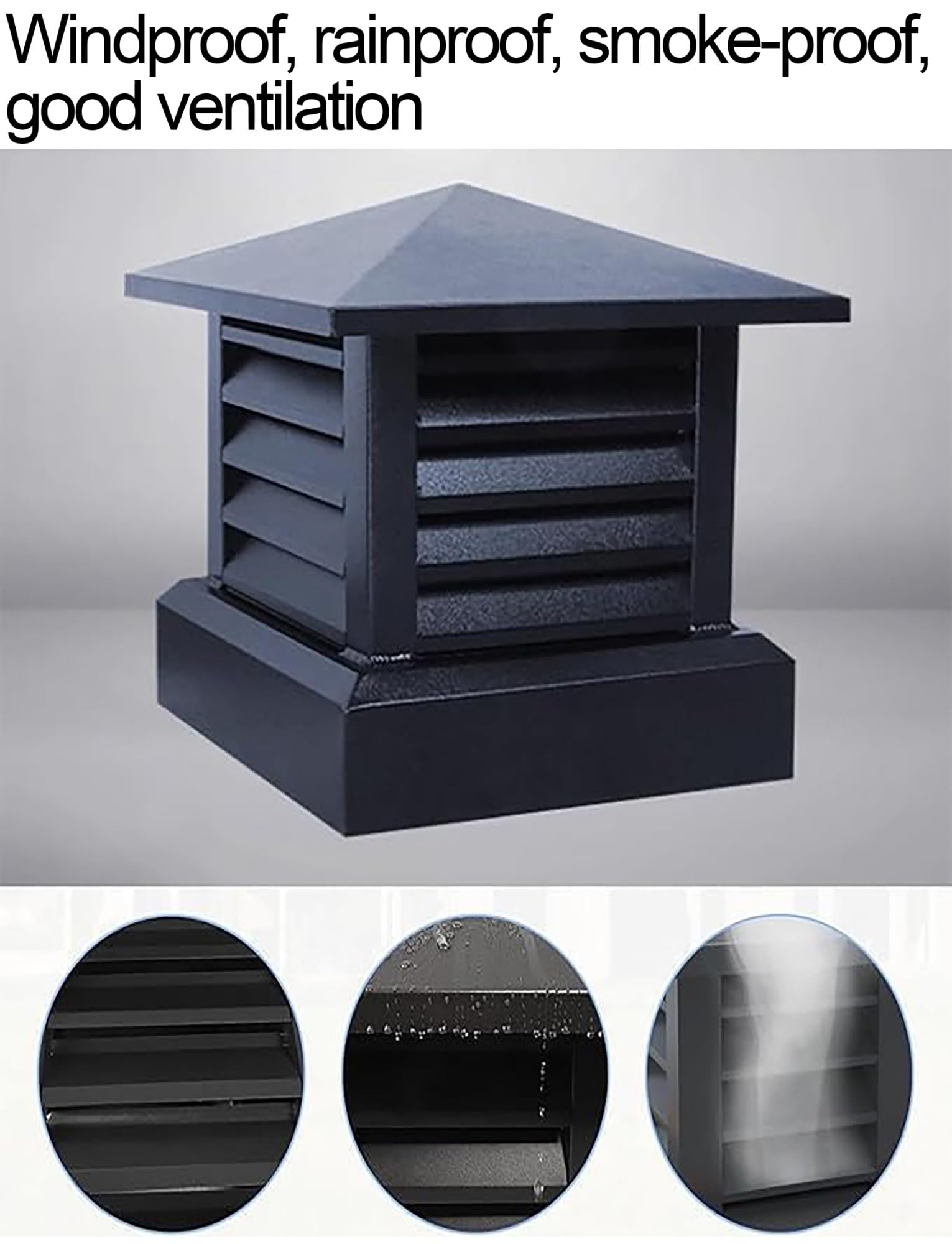 Comignolo con Design a lamelle inclinate per la Ventilazione del Camino e la Protezione antiruggine per Esterni.