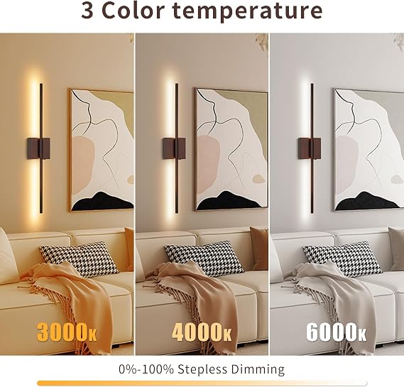 Battery Operated Wall Sconce with Remote Control, Rechargeable & Dimmable Wireless, Easy Install Peel and Stick, Timer Function, Linear Wall Lights for Living Room, Bedroom, Hallway 28.3 inch (Orb)
