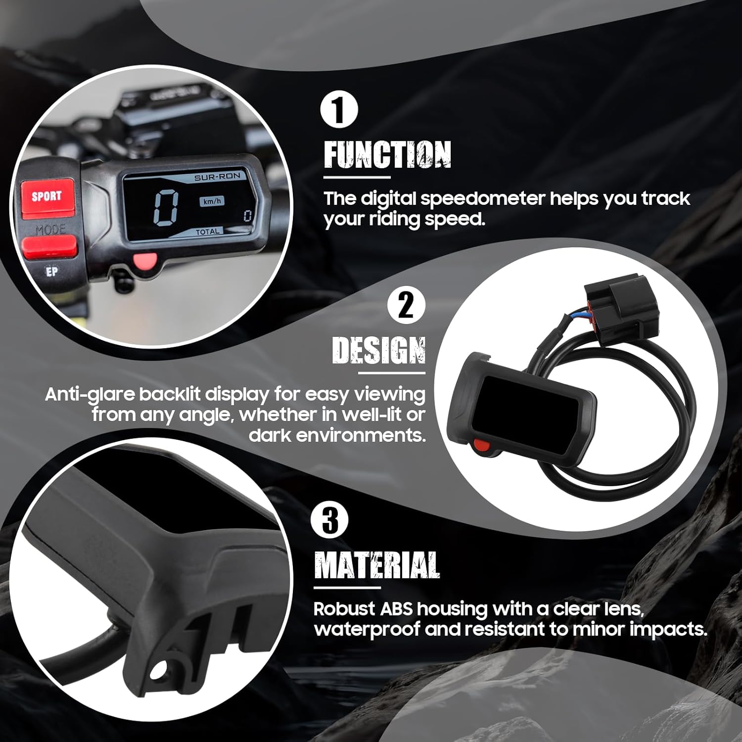 Speedometer for Surron Light Bee X/S, Digital Display Dashboard Gauge Cluster Assembly for Electric Dirt Bike Sur Ron LBX LBS