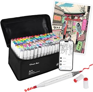 插图马克笔 120色 酒精马克笔 笔型 双型 记号笔 附免费APP(不一定支持中文) 成人 儿童 画材 套装