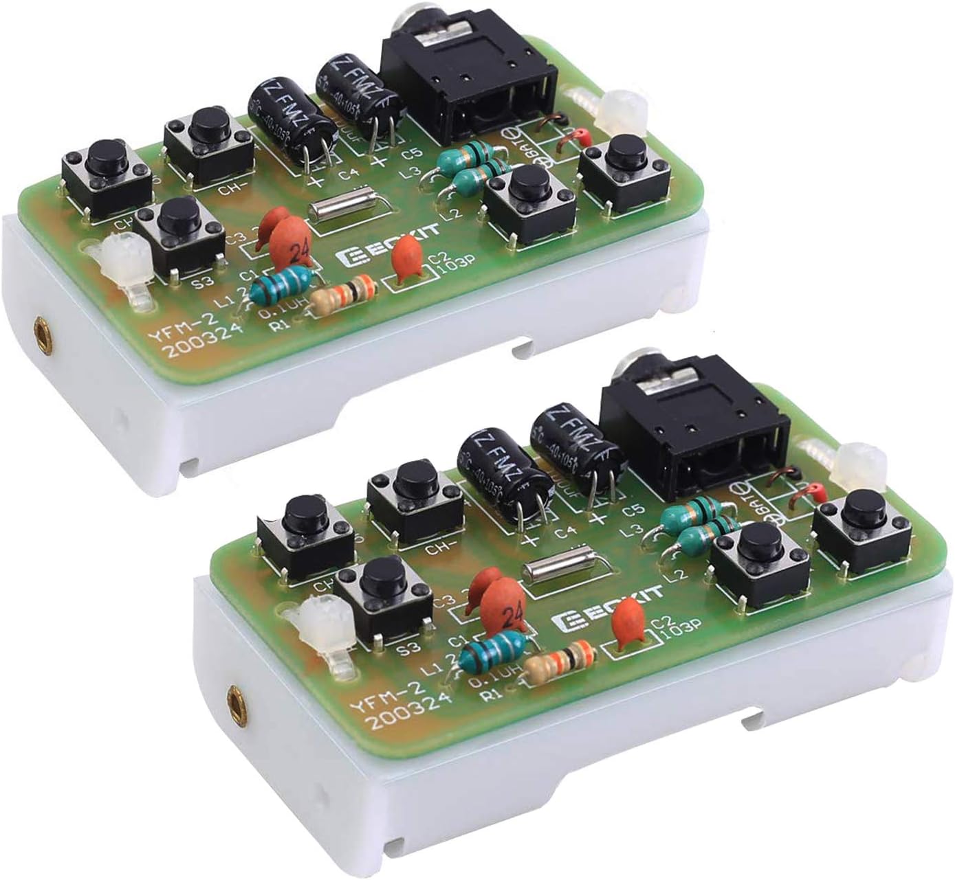 2 PCS DIY Radio Kit, Icstation FM Radio Kit 76MHZ-108MHZ Soldering Project Radio Module DIY Kits Electronic Solder Practice Kit for Back to School STEM Labs Physics Science Educational