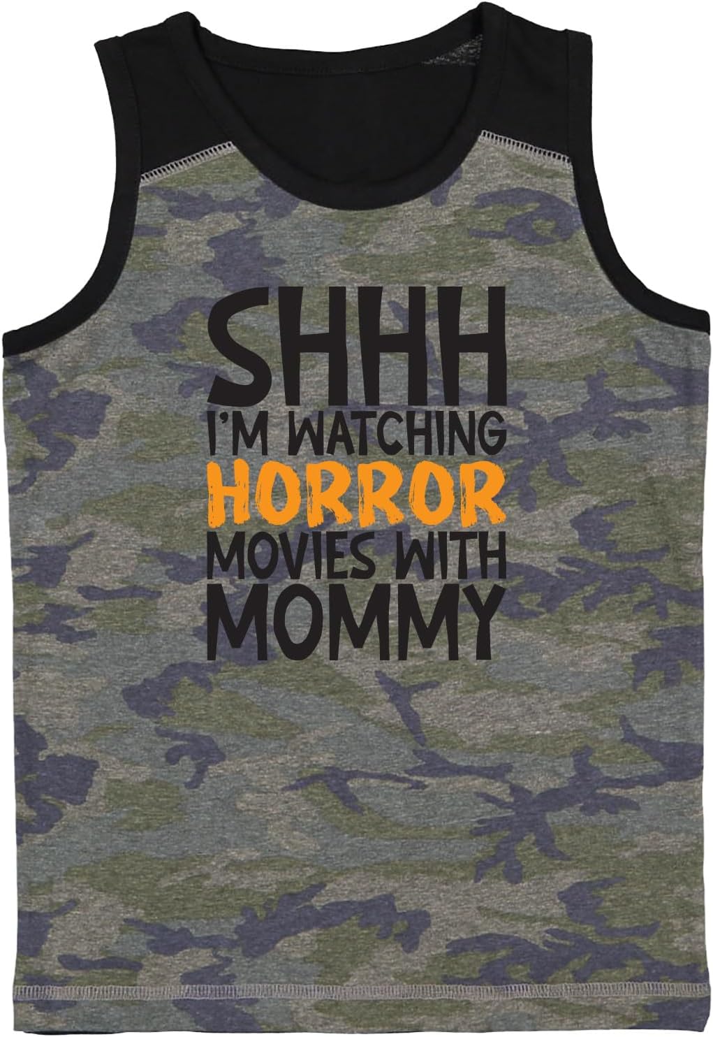 Tcombo I'm Watching Horror Movies with Mommy - Youth Contrast Back Tank Top