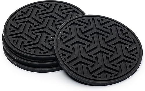 URBAN COASTERS Posavasos para protección de mesa, 4 posavasos de goma de silicona para mesa de café, escritorio y más, posavasos hechos en Estados