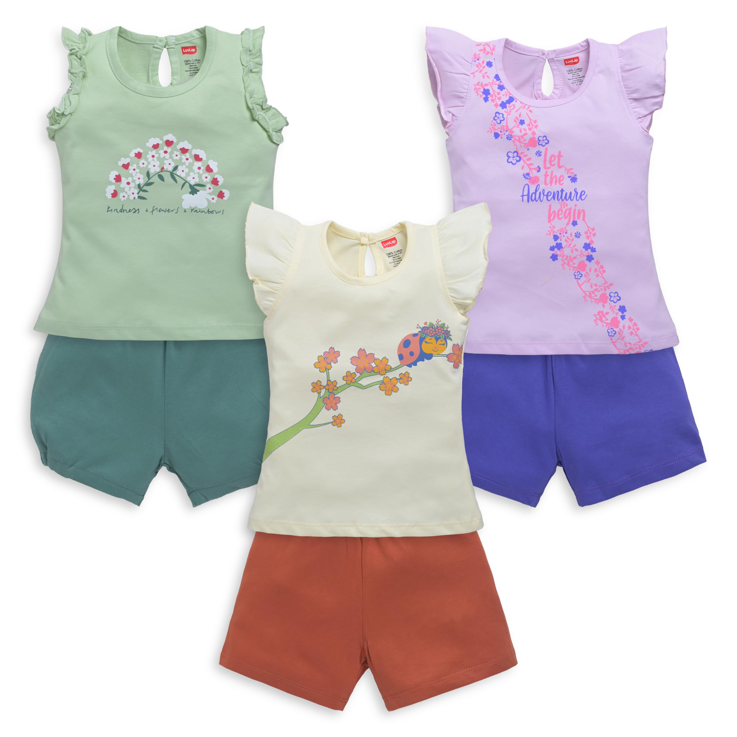 Baby Boys 100% Cotton Sleeveless Girls Top CoSet Pack of 3