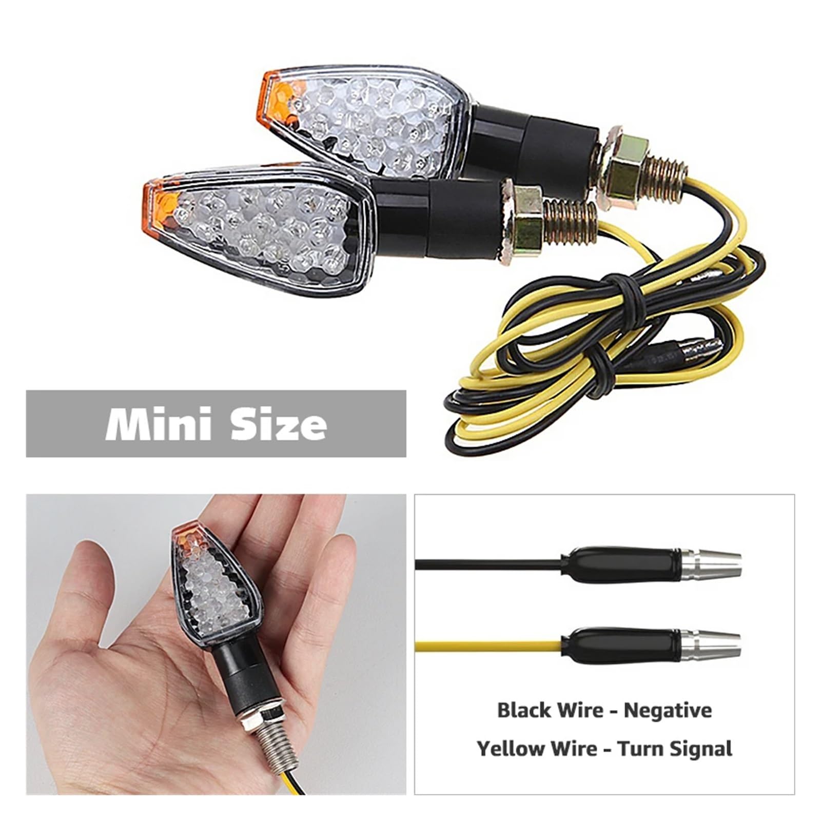 Indicatori Di Direzione Per Motociclette Omologati E50 Mark Indicatore Di Direzione 14 LED Indicatore Di Direzione Luce Ambra 12 V/24 V M10 indicatoris direzione