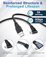 Vista 3 de TechKen Compatible con Oculus Quest 2 Link Cable de 16 pies, cable Link VR Quest 2Meta Quest 21 y PCSteam VR transferencia de datos de PC de alta