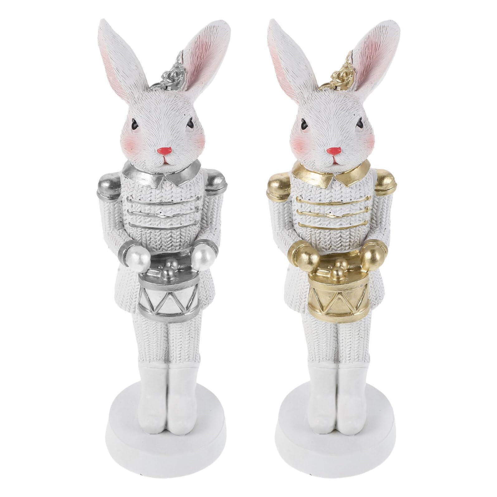 Alipis 2 Stück Osterhasenfigur aus Kunstharz als Dekoratives Hasen Nussknacker Sammlerstück für Tischdeko und Bunny Shelf Sitter im Verspielten Frühlingsstil