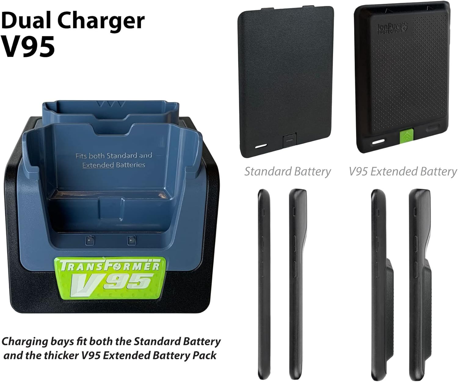 V95 Transformer Dual Charger for SpectraLink Versity 9553, 9540, 9653, & 9640 and for Cisco WebEx 860 & 860S