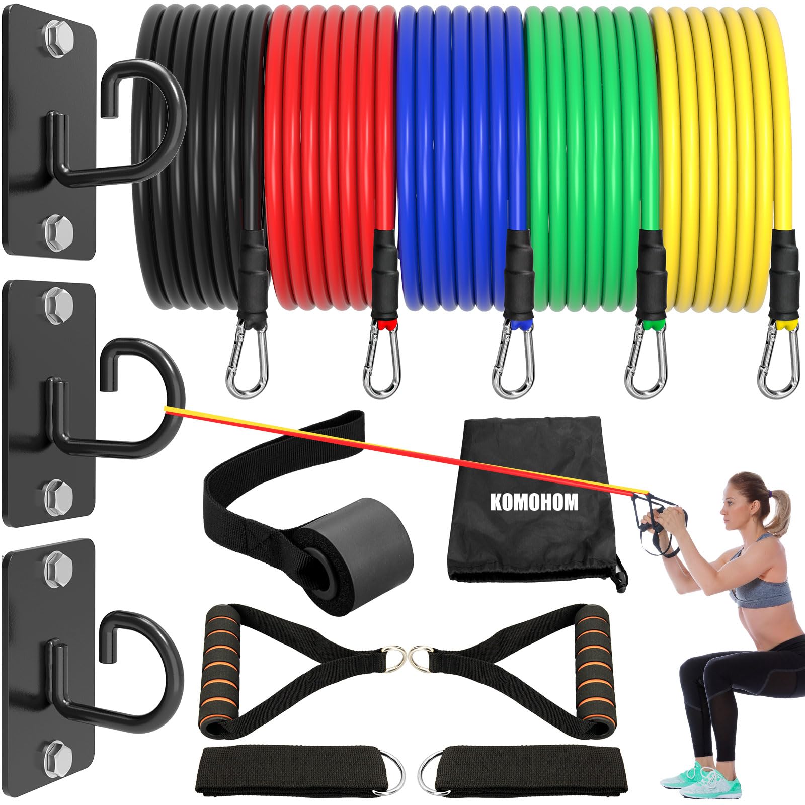 (3 pezzi) ancoraggi da parete per allenamento, fascia di resistenza, ancoraggio da parete, salvaspazio, per allenamento a casa, palestra, cinghie per il peso del corpo, allenamento in