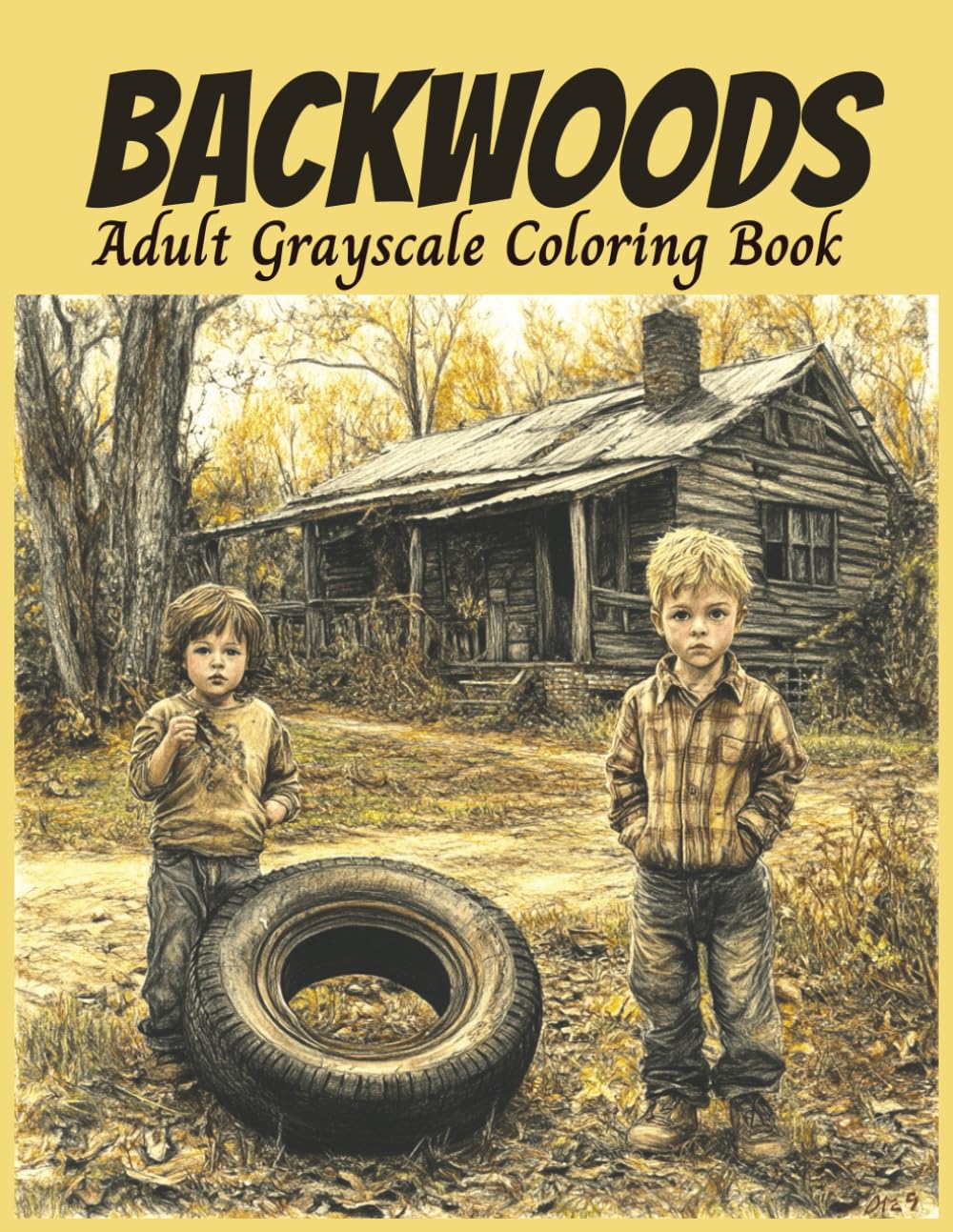 Backwoods Adult Grayscale Coloring Book: Rural Scenes, Country Cabins, Picturesque Landscapes, and Traditional Lifestyle, Adult Relaxation and Stress Relief (Relaxing Country Scenes)