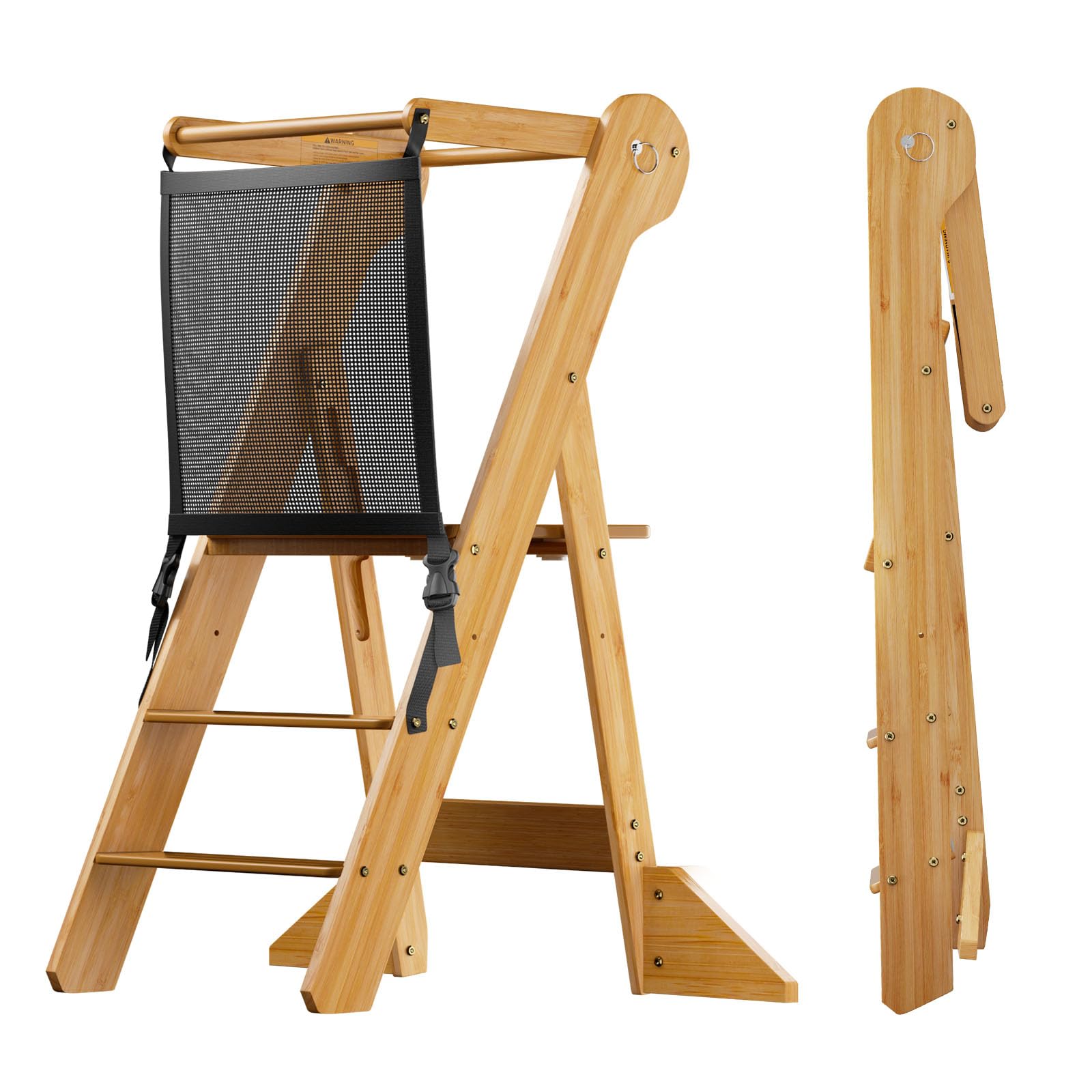 COSYLAND Foldable Toddler Standing Tower - Kids Kitchen Step Stool Helper