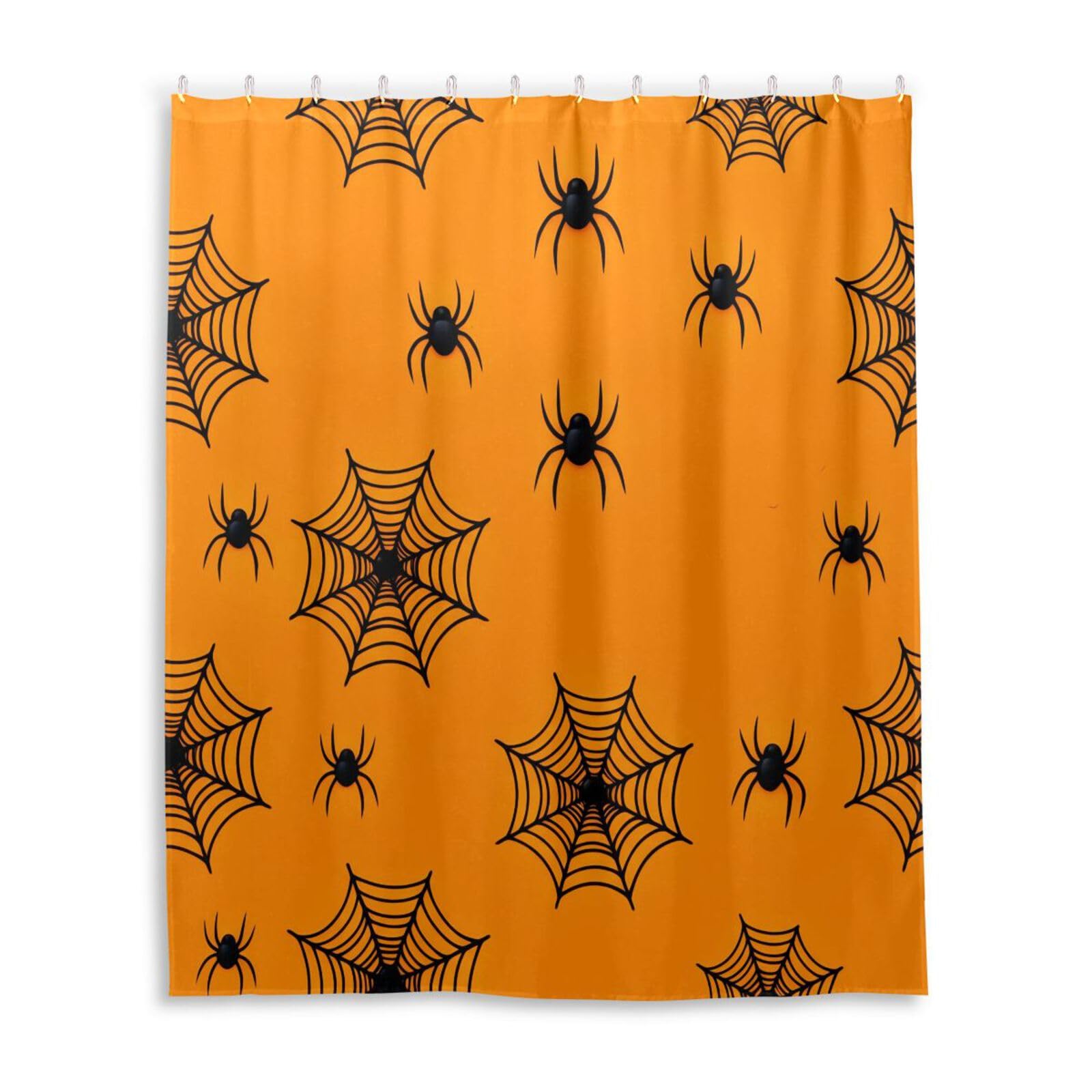 DUOBU Black Spiders Webs Shower Curtain Washable Waterproof Fabric Bath Curtain 60x72Inch Shower Curtains with Hooks for Bathroom Decor