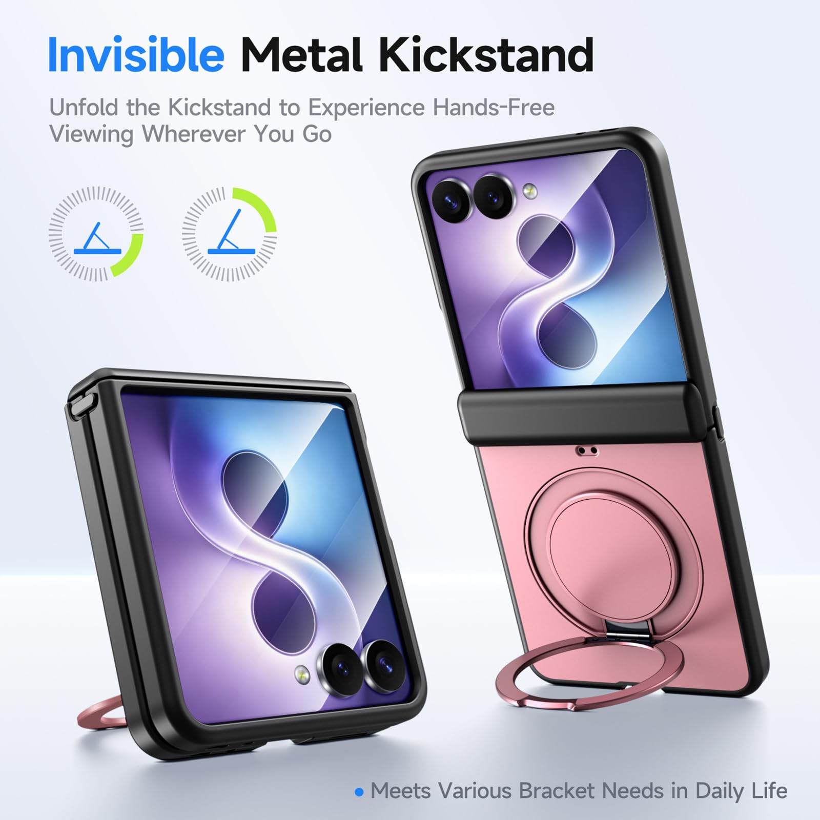 Magnetyczne etui do Samsung Galaxy Z Flip 8, obrotowa metalowa podstawka