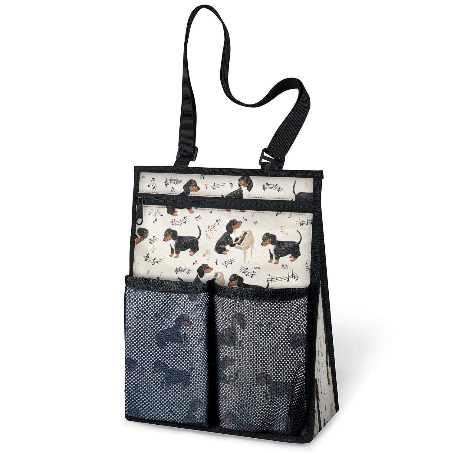 Ourtheme Funny Dachshund Dog Portable Shower Bag for Travel Gym Camp Beach Tote Shower Caddy Bags Hanging Toiletry