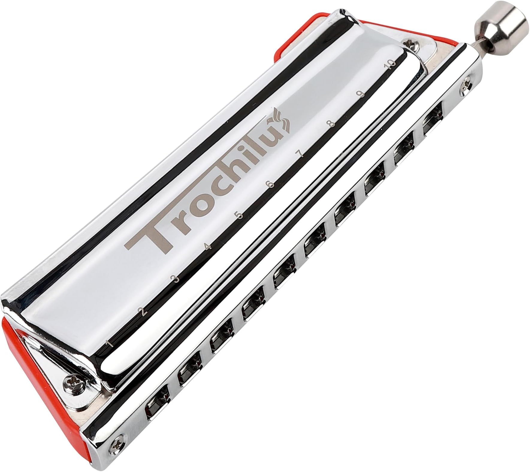 JDR Trochilus 10 Holes Chromatic Harmonica Pop Tuning Chromonica Key of Bb Valveless Harp with Case for Adults Professionals Beginners Kids Teachers and Students Gift (Pop Tuning Key of Bb)