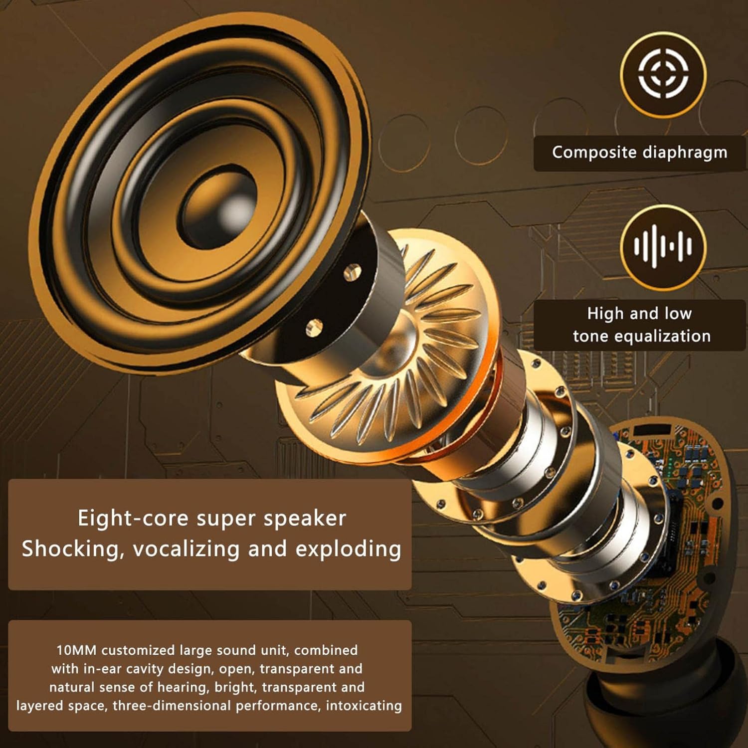 usloyux touch control headset bluetooth 5 3 led light high fidelity wireless headset ipx4 waterproof