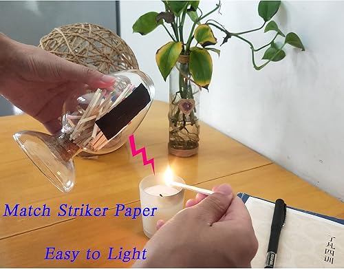 Miniatura 2 de Combina en un frasco con Striker, Cloche de cristal con Striker, soporte de vidrio con golpeador, soporte de fósforo de cristal con golpeador, no