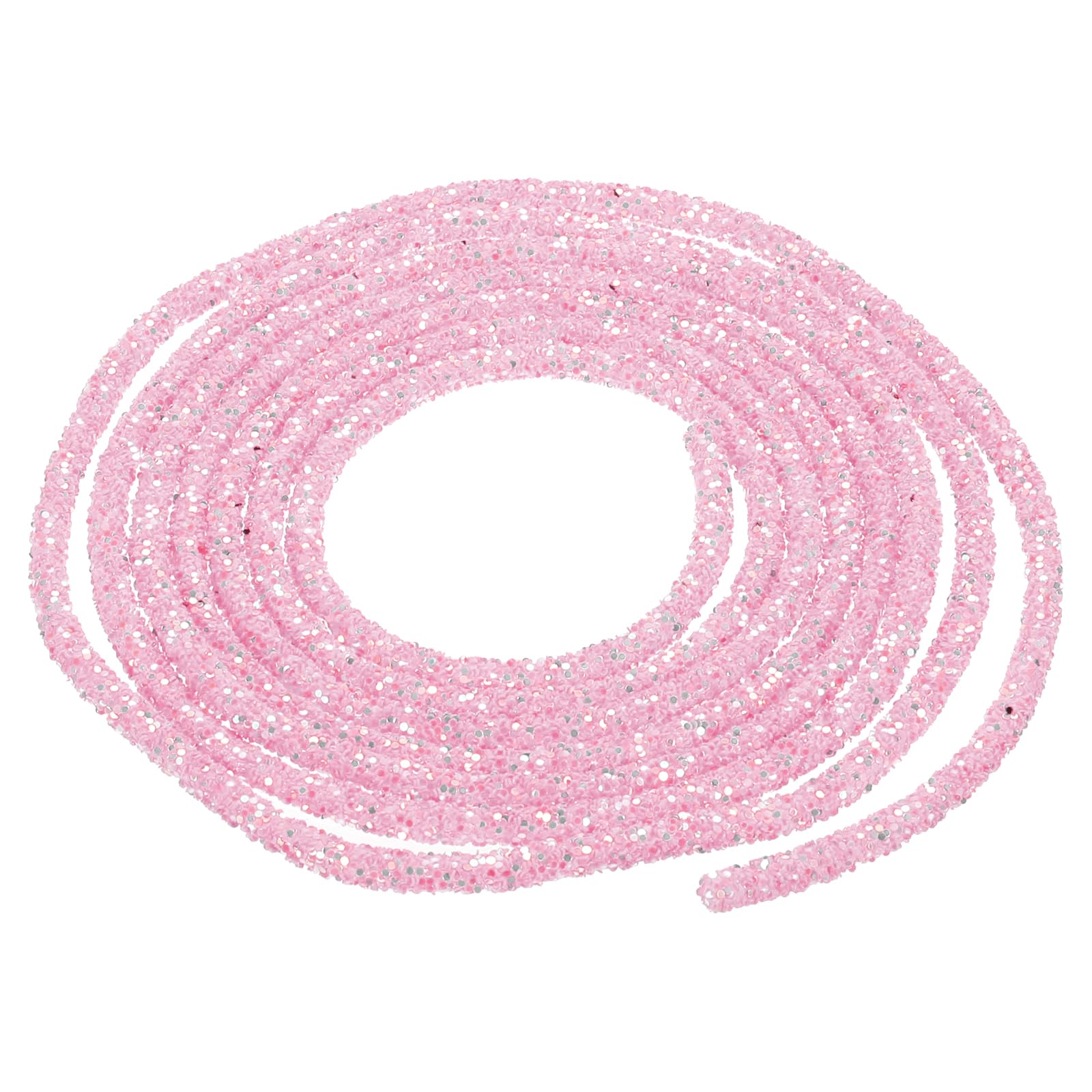sourcing map 5 Yard 6mm 0.24 inch Glitter Sequins Rope Sequins Rhinestone Tube Cord for DIY Wedding Dresses Costume Clothing Shoes Jewelry Accessory Clear White — view 53