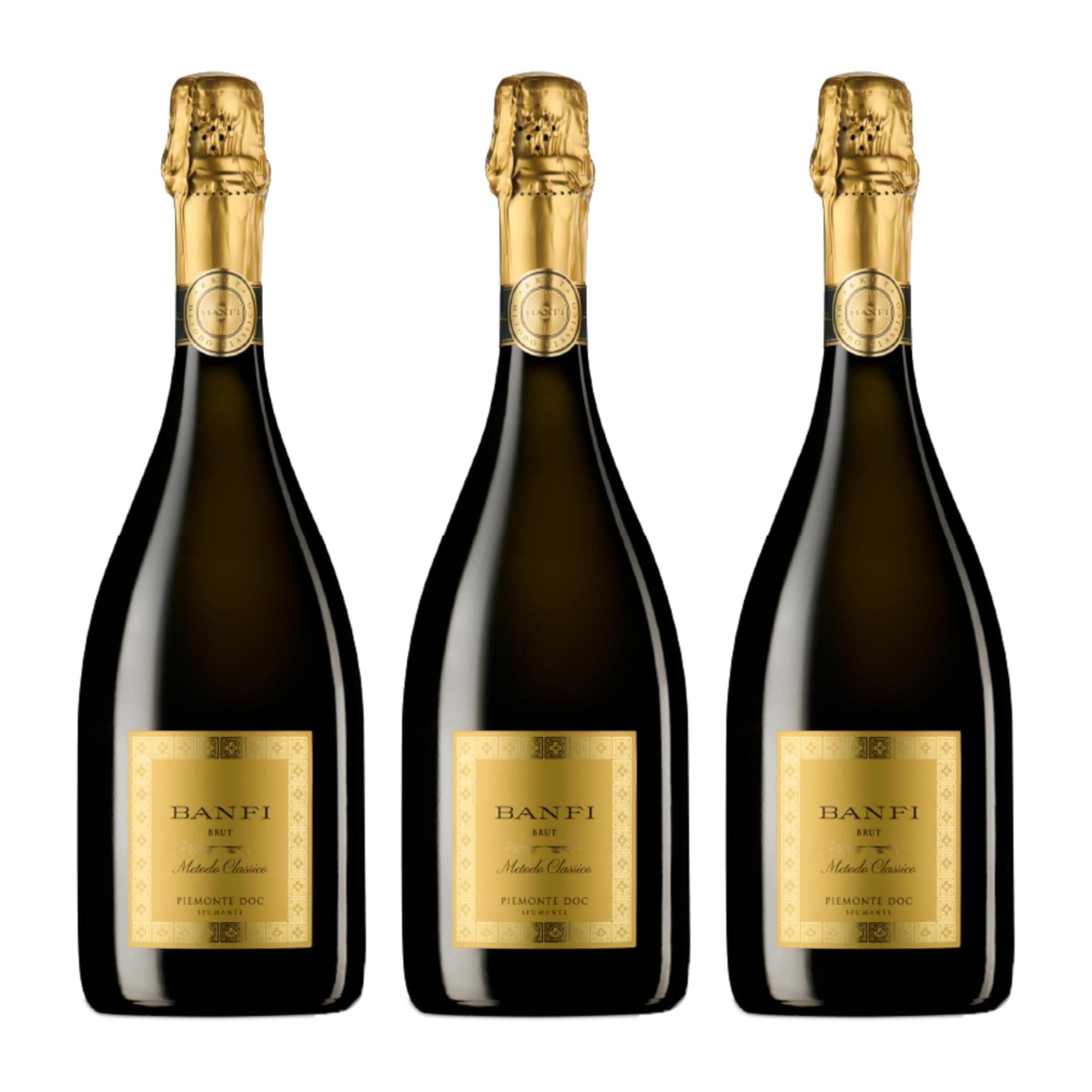 BANFI | Spumante Brut Metodo Classico | Piemonte DOC | Pinot Nero e Chardonnay | Confezione da 3 Bottiglie | 75cl