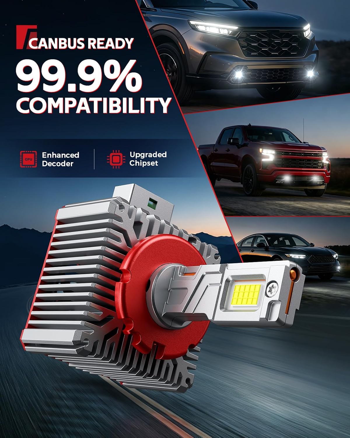 Torchbeam D3S HID Bulbs, 60000LM Brightness 6000K Cool White, Pack of 2