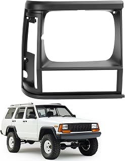 HECASA Right Headlight Bezel Compatible with 1991-1996 Jeep Cherokee 1991-1992 Jeep Comanche Replacement for 5DV54TZZ CH2513124 Headlamp Trim Matte Black Passenger Side