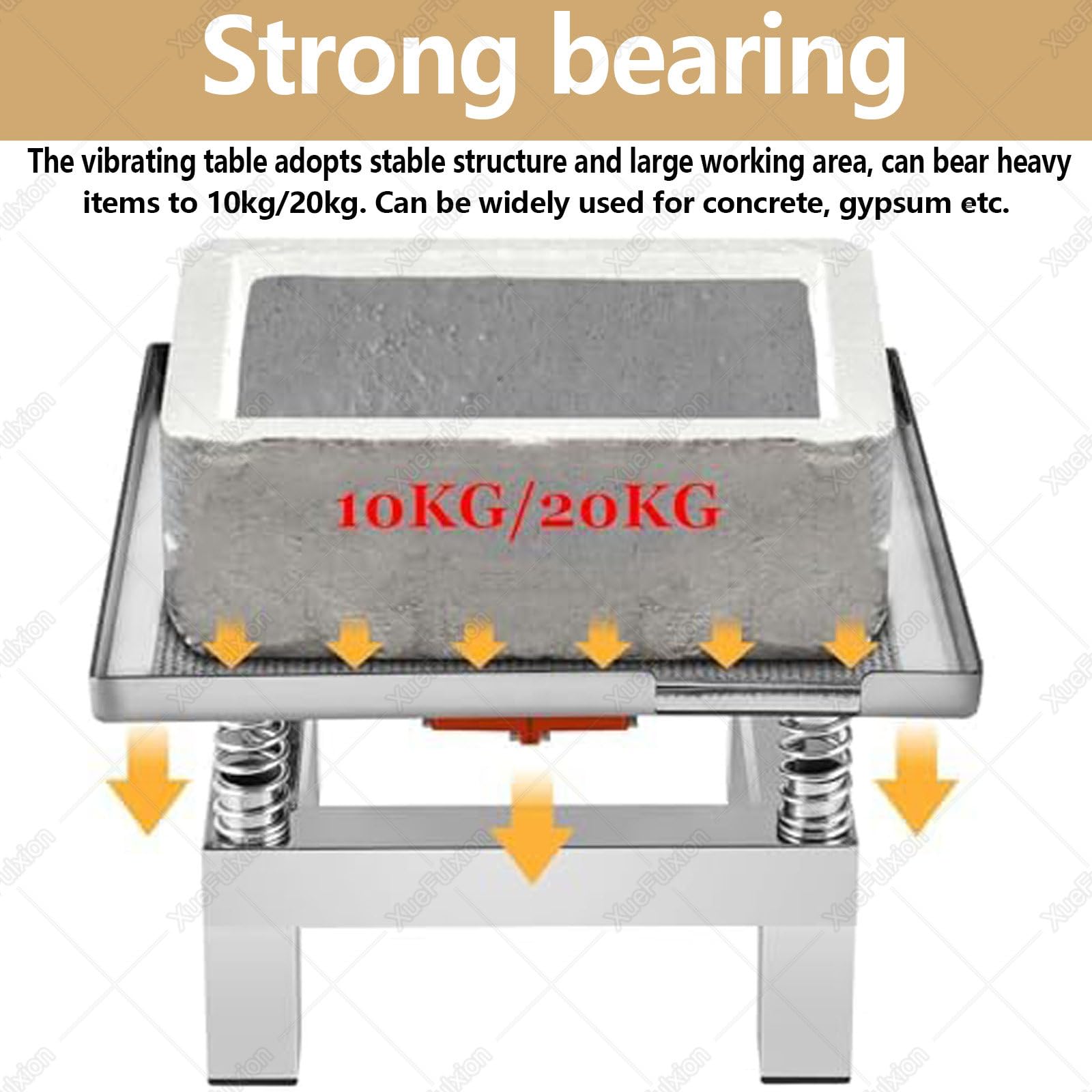 Table vibrante en béton,plate-forme vibrante,modèle secoueur plâtre tapis,pour formes de vibration de forme,banc d'essai vibrant en acier inoxydable,augmentation de la résistance du béton 500*500mm