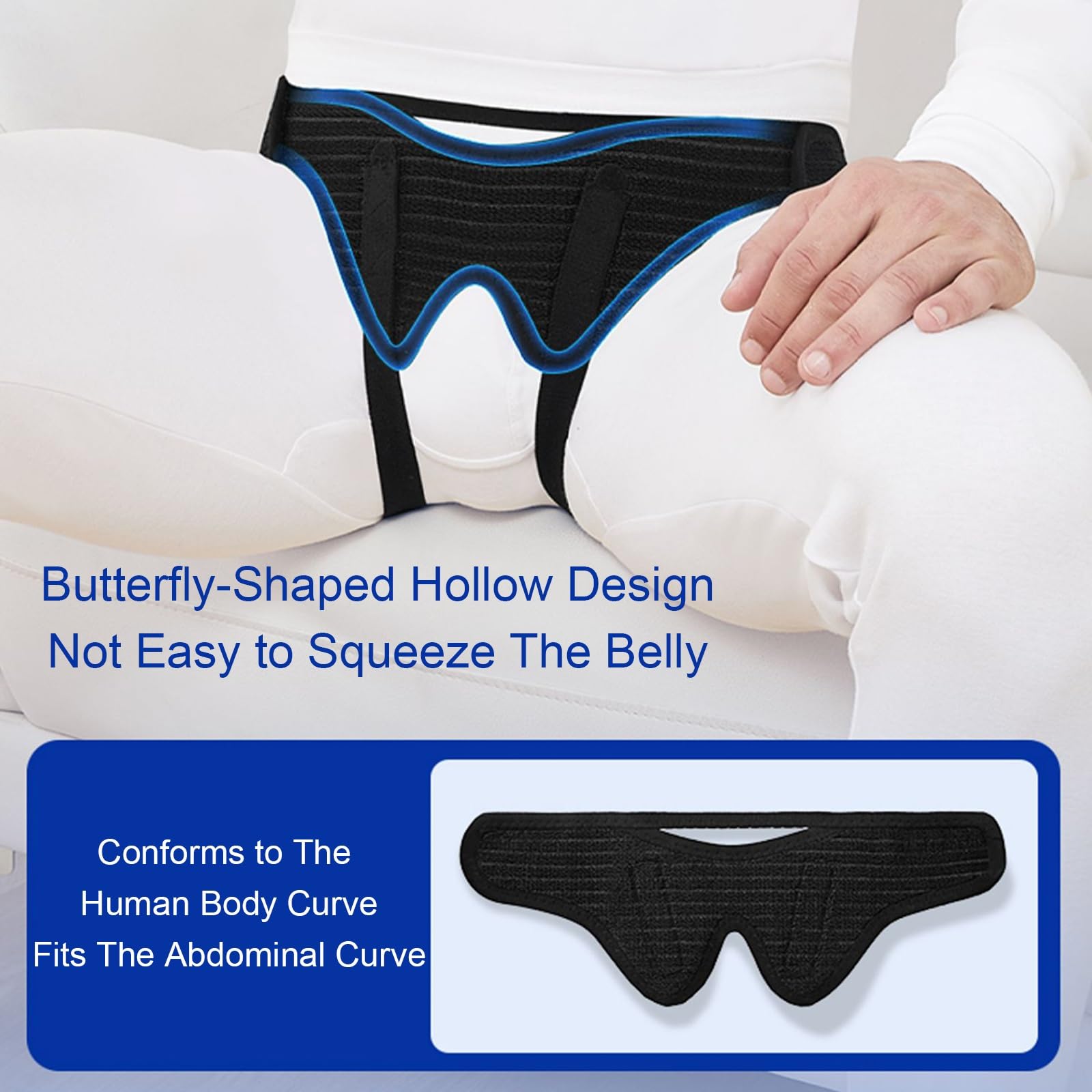 Hernia Belt for Double Inguinal with 2 Removable Compression Pads, Hernia Belt for Men and Women, Adjustable Waist Strap, Comfortable Material(Black,Small)
