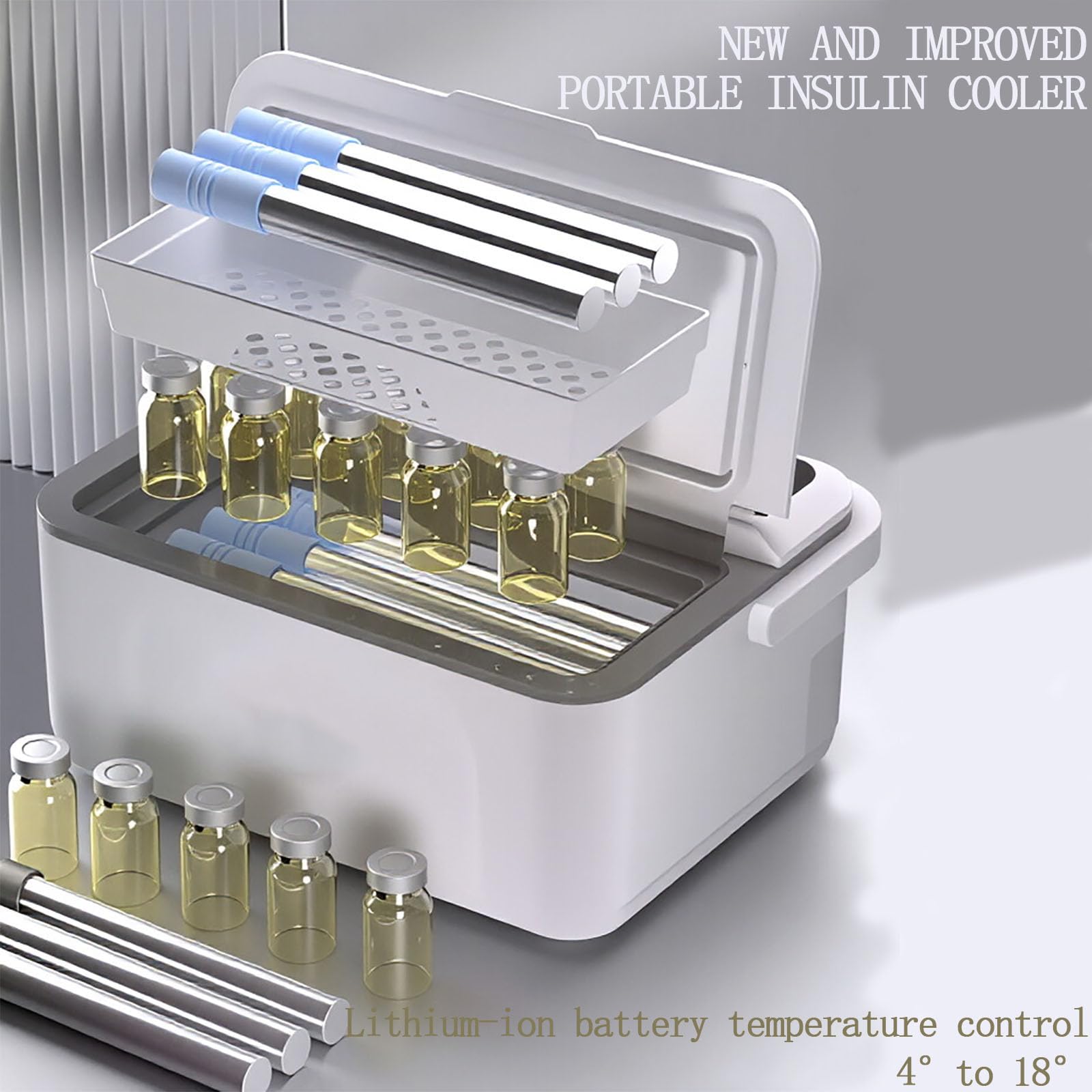 Frigo Portatile Da Viaggio Con Display LED, Frigo Portatile Elettrico, Doppia Batteria a Doppio Strato a Doppio Strato Con Funzioni Caldo E Freddo 0-18 ℃, USB E Alimentazione Per Auto, Per Viaggi