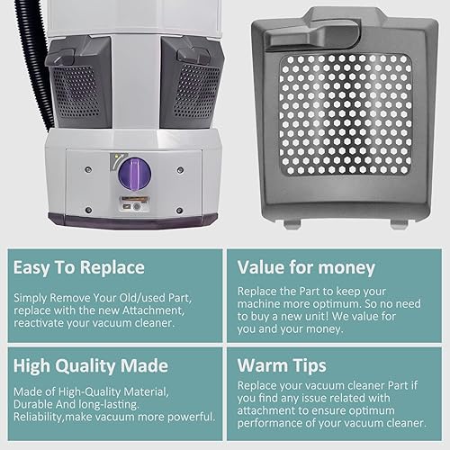 Miniatura 5 de Paquete de 2 833954 841708 - Cubierta de filtro Hepa para aspiradora ProTeam 107303 107310 107363 ProVac Super Coach Pro 10 y Super Coach Pro 6