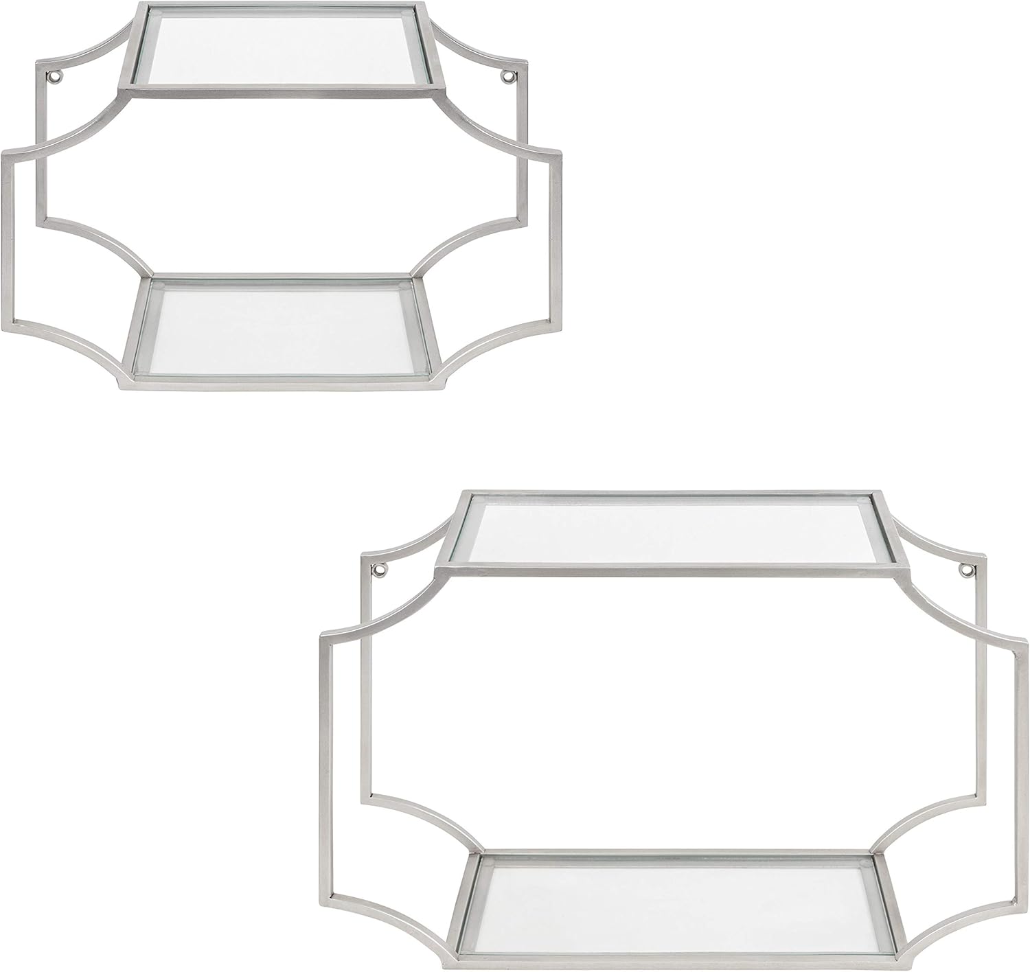 Buy 1 get 1 Kate and Laurel Ciel Modern Wall Shelf, Set of 2, Silver, Glam Wall Shelves for Display and Storage Black Friday 🔥 Kate and Laurel Ciel Modern Wall Shelf, Set of 2, Silver, Glam Wall Shelves for Display and Storage