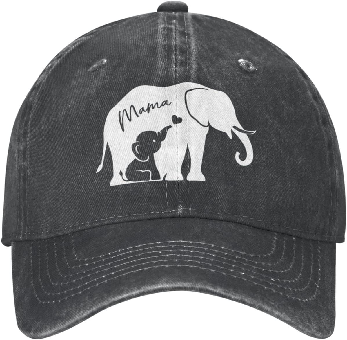 Women's Mom and Baby Elephant Hat Adjustable Washed Vintage Baseball Cap for Mama Aunt - Image 2