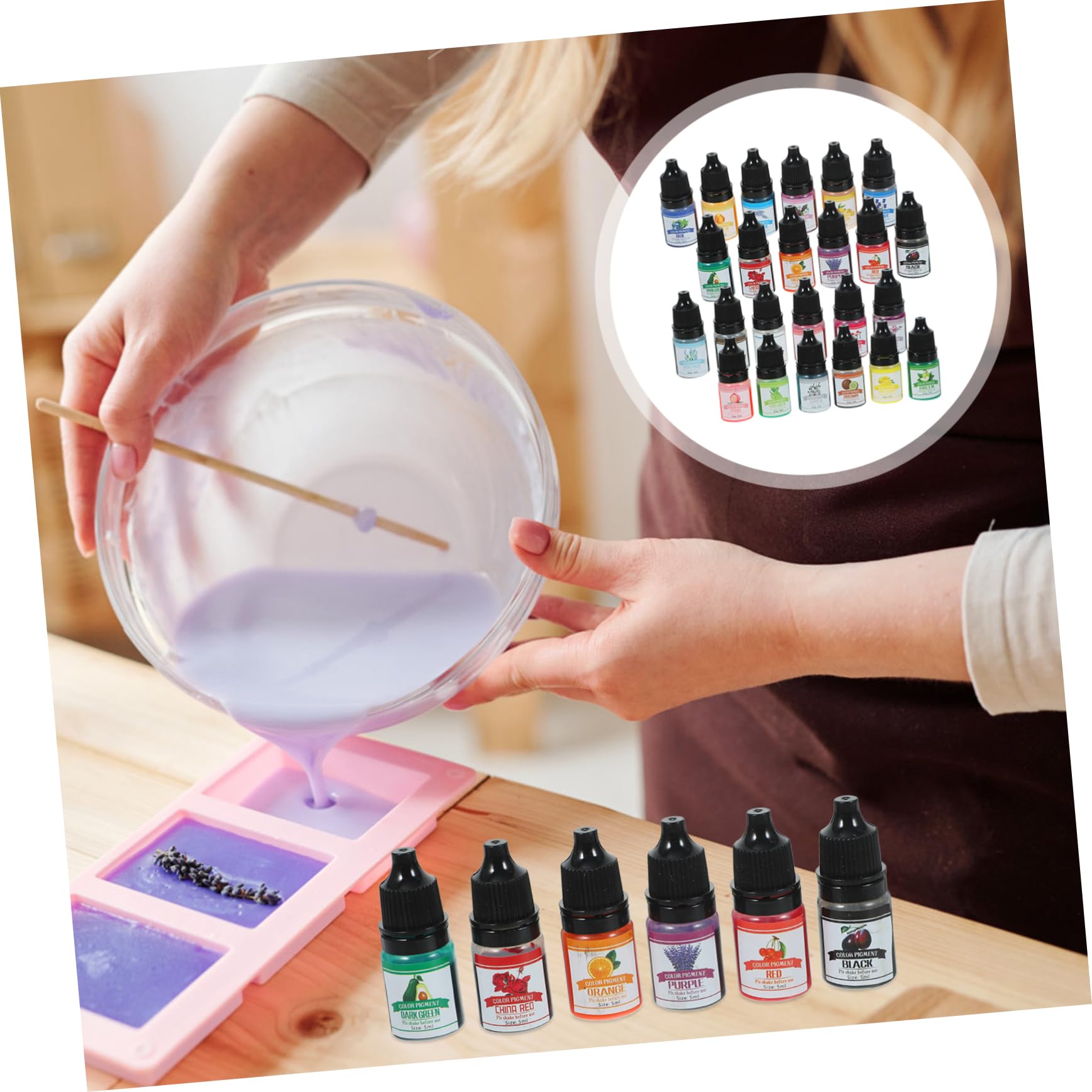 Pigmentos De Difusión De Resina Epoxi y Colorantes Caseros Para Velas Perfumadas 24 Colores Set Creativo Diy Para Artesanía Manualidades Uso