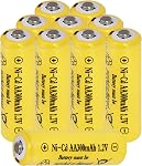 NiCd AA 300mAh 1.2v Rechargeable Batteries 10 Packs for Outdoor Solar Garden Yard Light,Pathway Lights,Solar Lantern, Clock