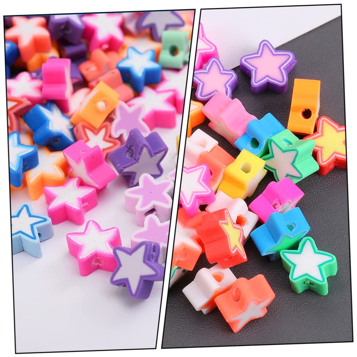 jojofuny 5 Set Perline Argilla Polimerica Colorate Per Braccialetti Da Ciondoli Forma Stella Per Gioielli Fai Da Te Materiale Resistente E Duraturo Per Creare Braccialetti 200 Pezzi*5