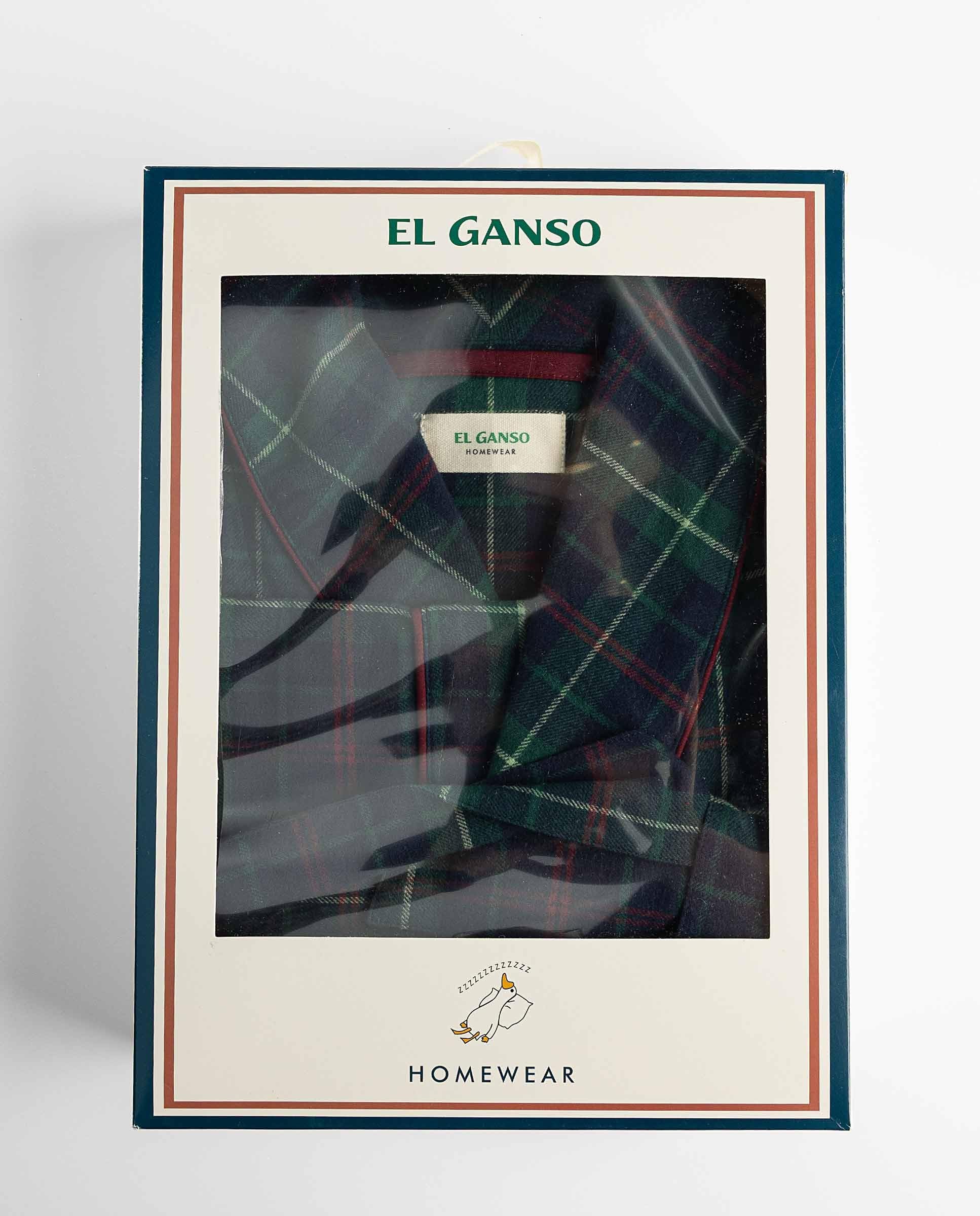 El Ganso Bata Cuadro Tartán Verde y Azul