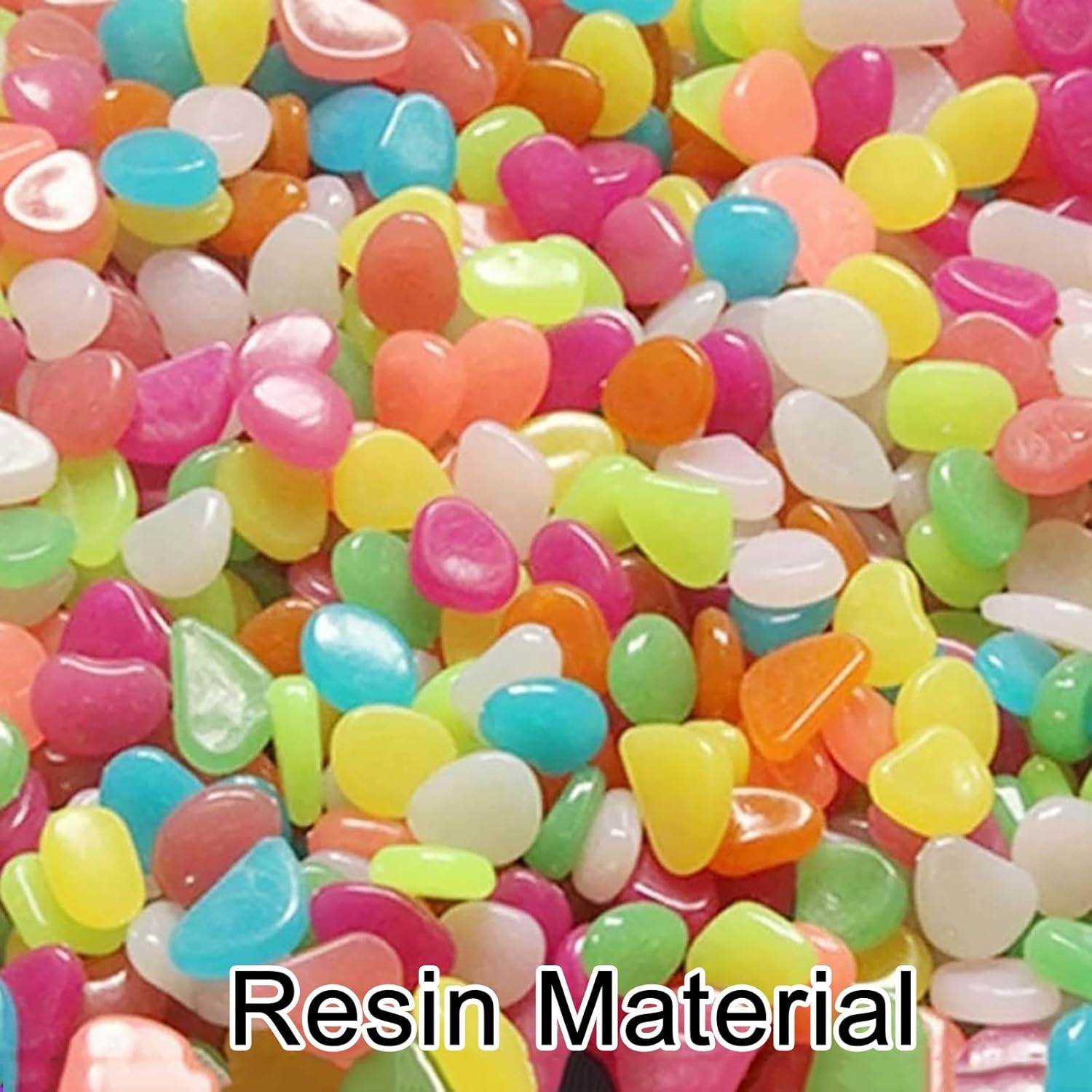 Resin Material Glow in The Dark Rocks, Decorative Ornaments Colorful Glow Rocks, for Fish Tanks Glowing Rocks(200 Pieces)