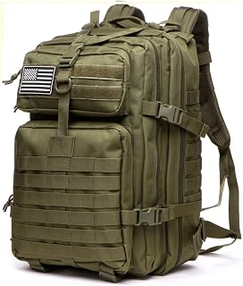 45L Sturdy Nylon Waterproof Fishing Hunting Backpack Outdoor Military Rucksacks Tactical Sports Camping Hiking (Green)