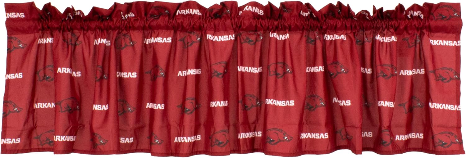 College Covers Everything Comfy Arkansas Razorbacks Printed Curtain Valance - 84" x 15"