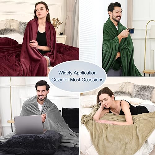Miniatura 5 de David's Home Manta de forro polar tamaño Queen, ultra suave, más duradera, ligera, aterciopelada, sin pelusa y sin pelusas, manta acogedora de lujo