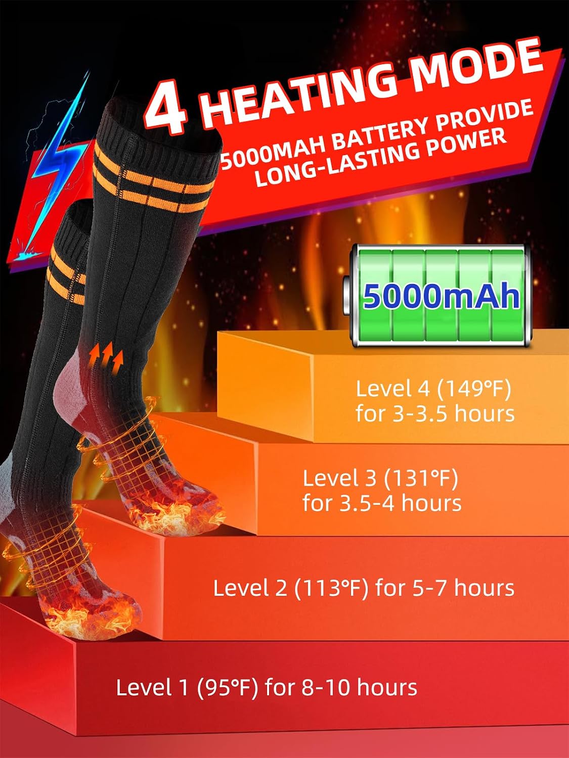ROCKBROS Heated Socks Battery Life