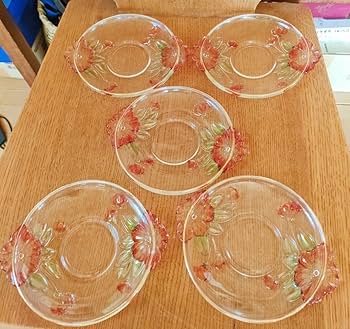 骨董/アンティーク/レトロ【蓮の花弁】プレスガラス　プレート5枚セット antique_goods1750139632.jpg