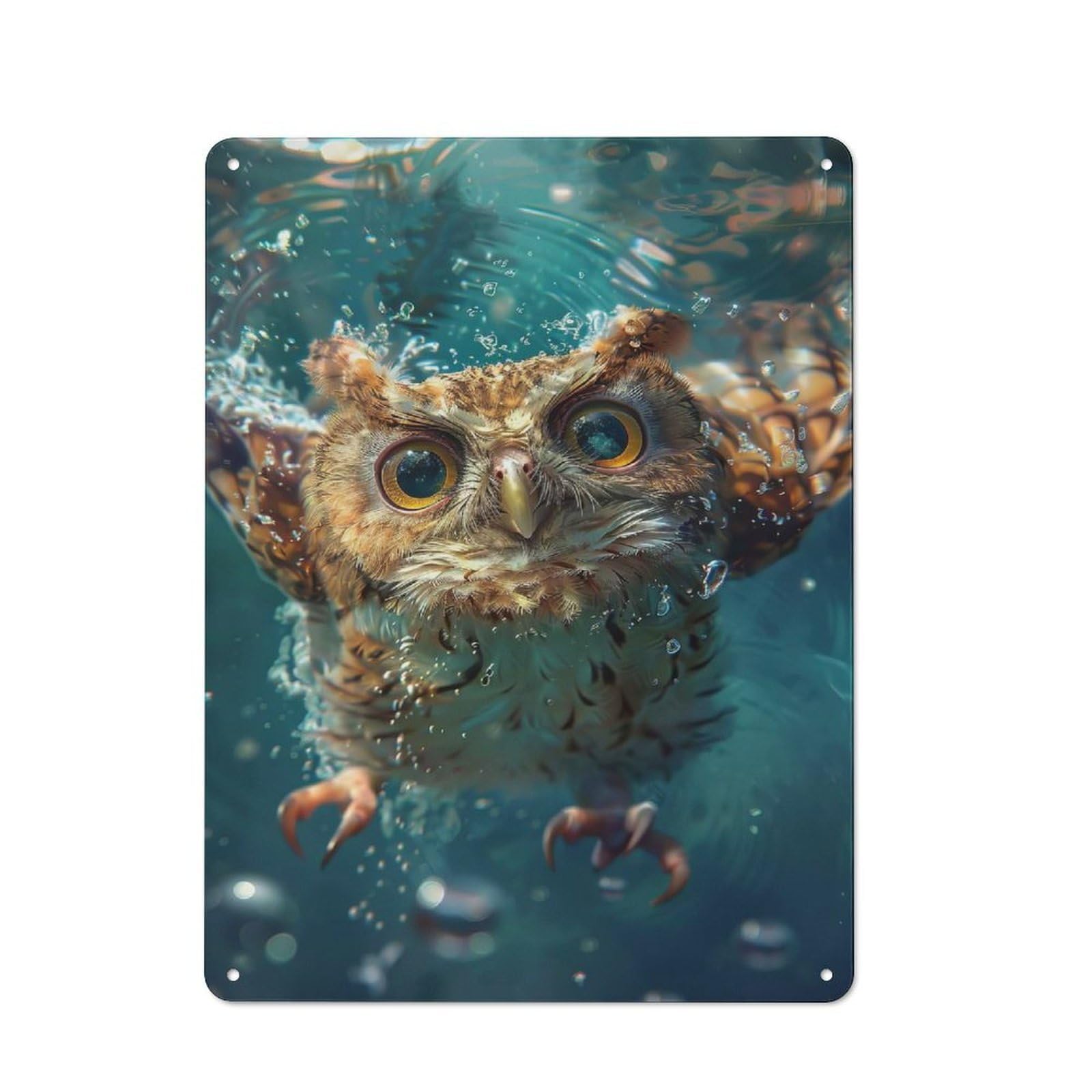 Junmoney Owl Metal Sign 40X30cm With For Workshop Wall, Retro Decor, For Garage, Workshop And Man Cave Decoration