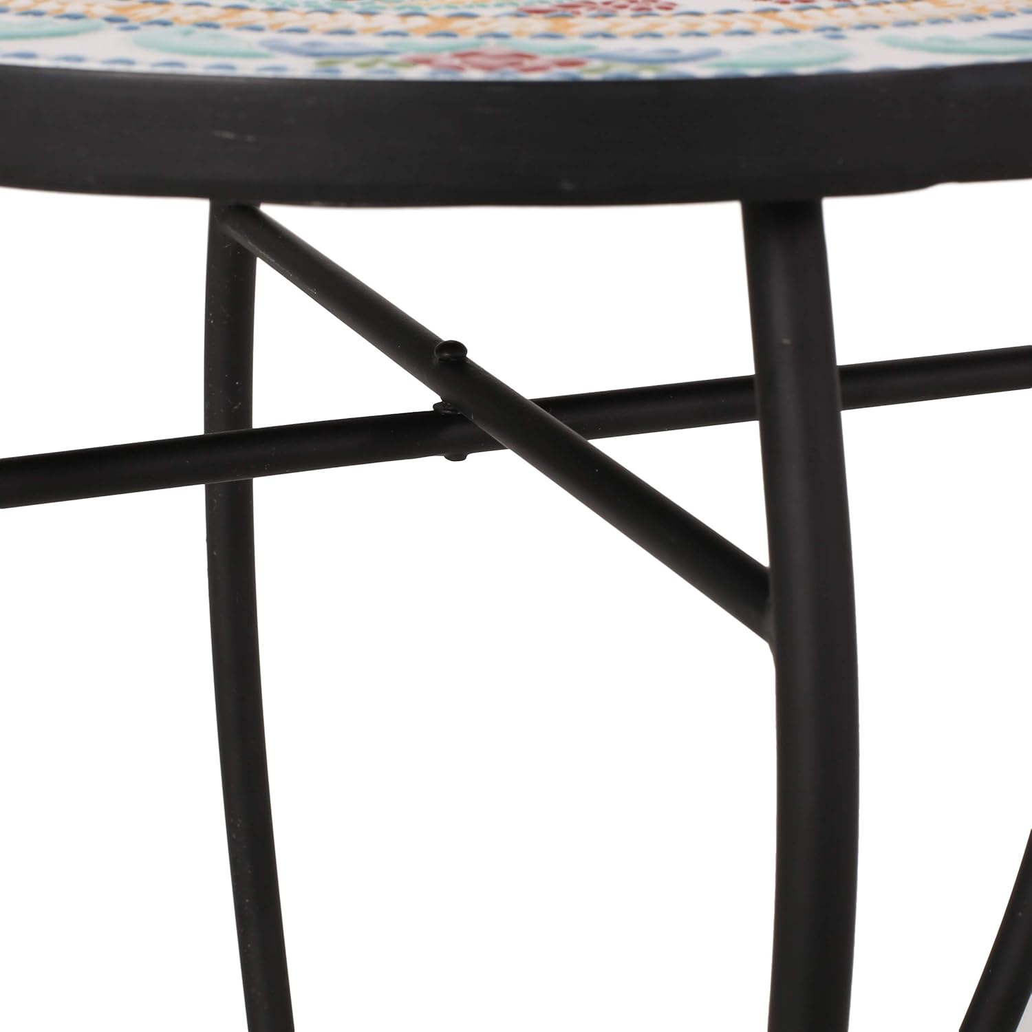 Christopher Knight Home Ignativs Indoor Side Table with Tile Top, Yellow, Red, and Black