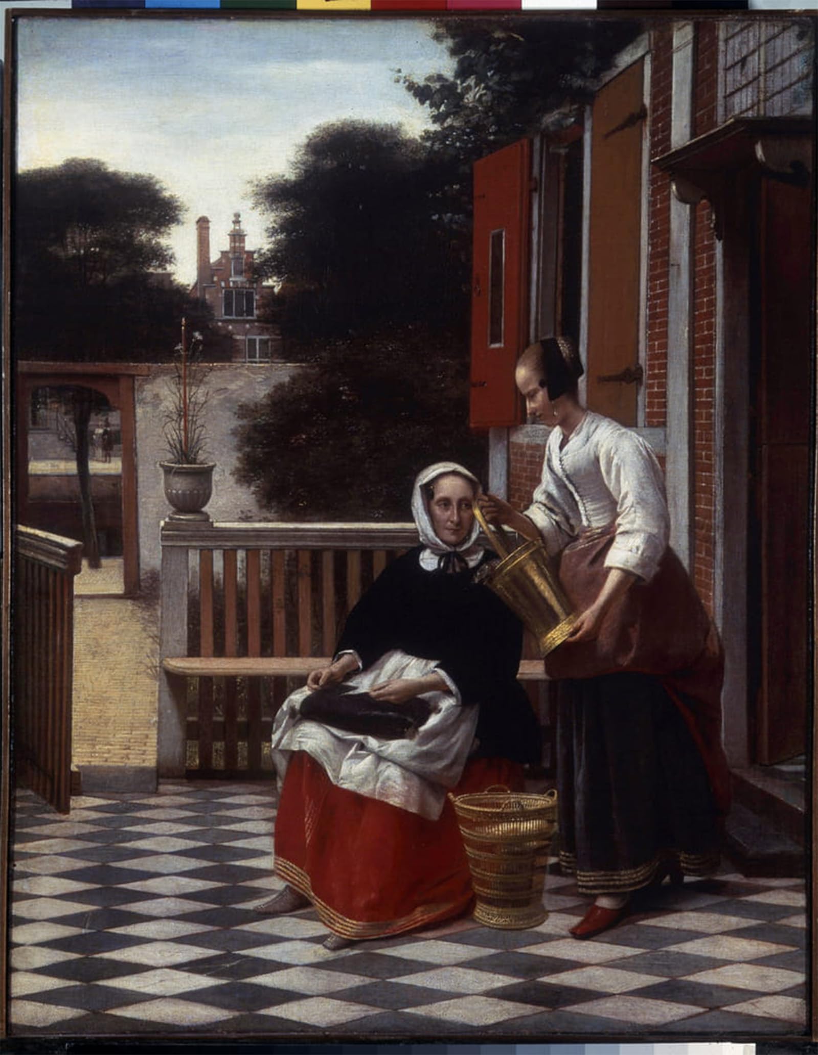 ARTXLXXBN Famous Prints Artwork Pictures Poster Painting Art a Mistress and Her Maid by Pieter De Hooch Artwork Landscape Pictures for Home Decor 60x90cm