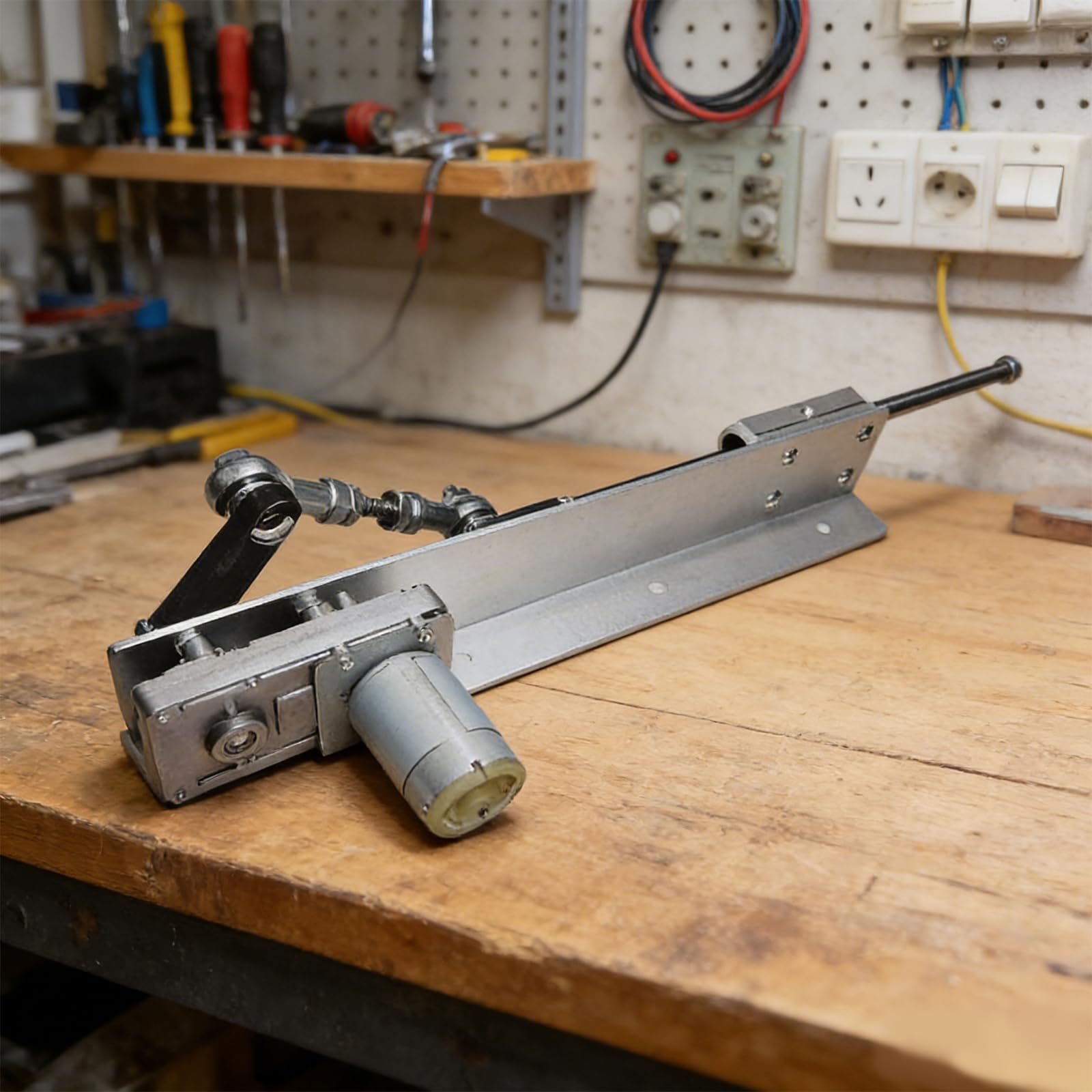 Hubkolbenmotor Linearantrieb 12v Hub 35-150mm, Hubkolbenmotor mit Drehzahlregler Einstellbarer Teleskop Motor DIY Linear Actuator mit Handschuhen und weiblichem Anschlusskabel für Rüttler/Schwingsieb