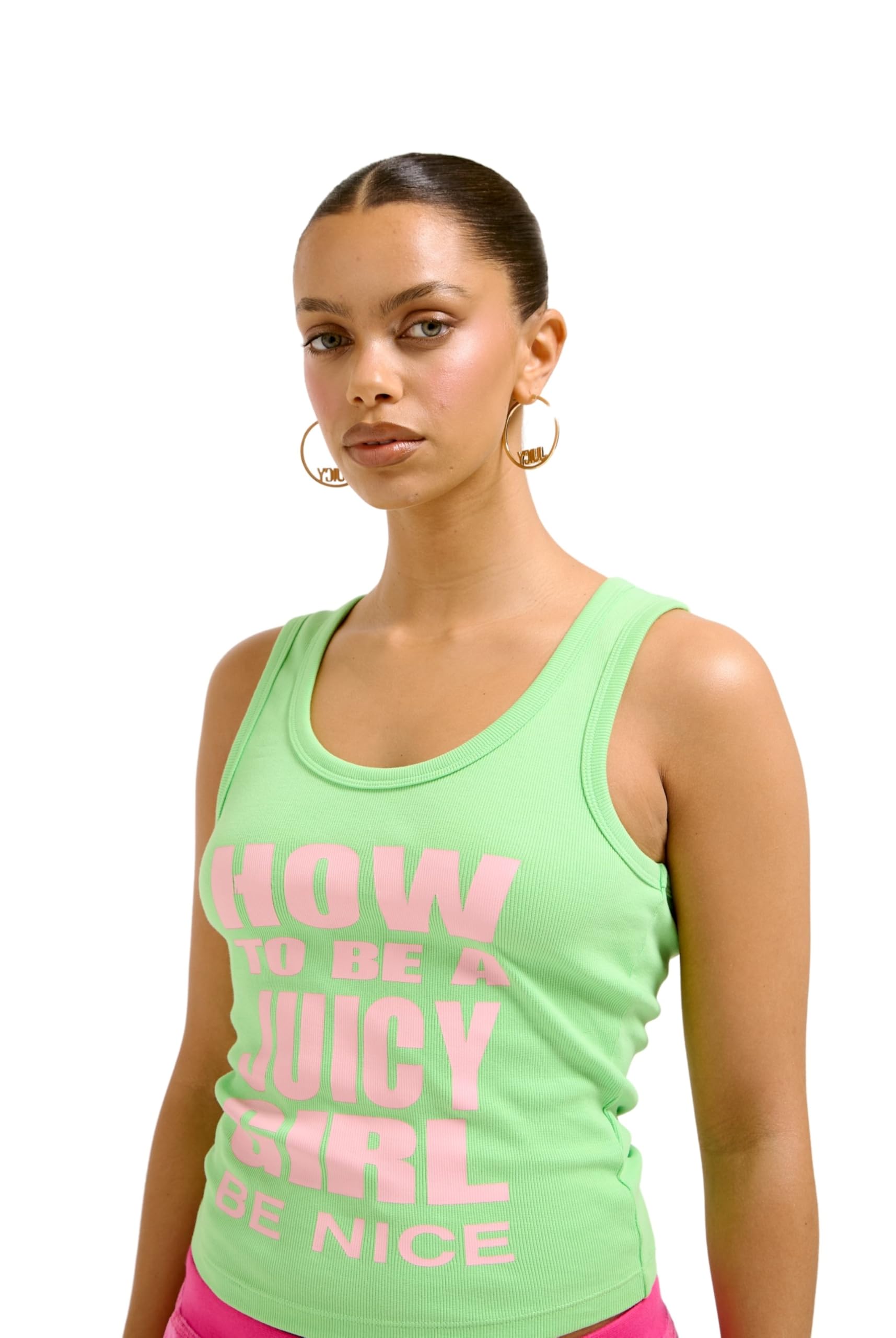 Juicy Couture Women's How to Be A Juicy Girl Vest-Figurbetonte Weste mit Print Akzenten Versch. Farben Fashion, Green (Summer Green), XS
