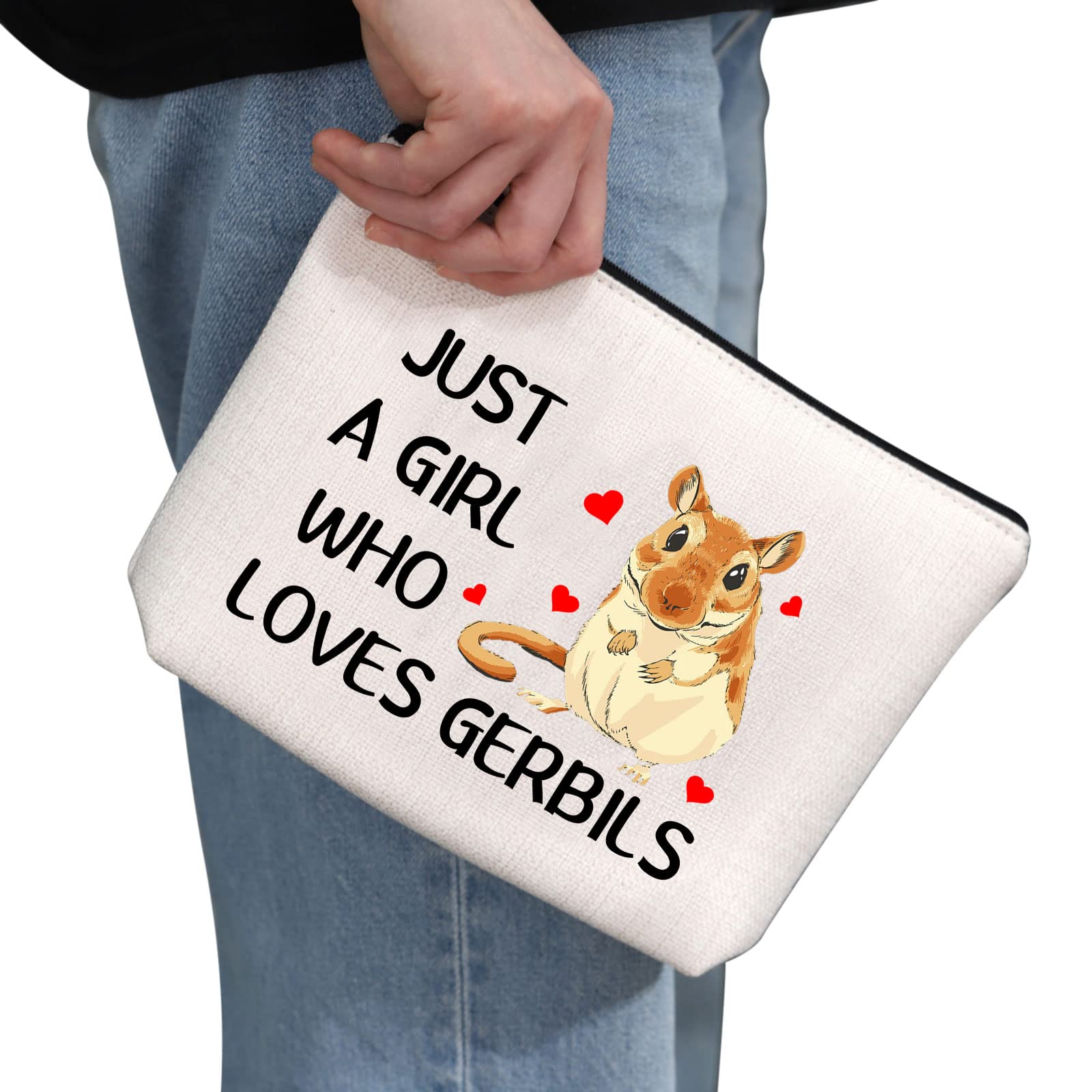 PYOUL Gerbil Lover Gift Who Loves Gerbils Makeup Bag Gerbil Owner Cosmetic Bag Gerbil Girl Pet Owner Gift Zipper Travel Pouch (Gerbils B EU) - Image 2