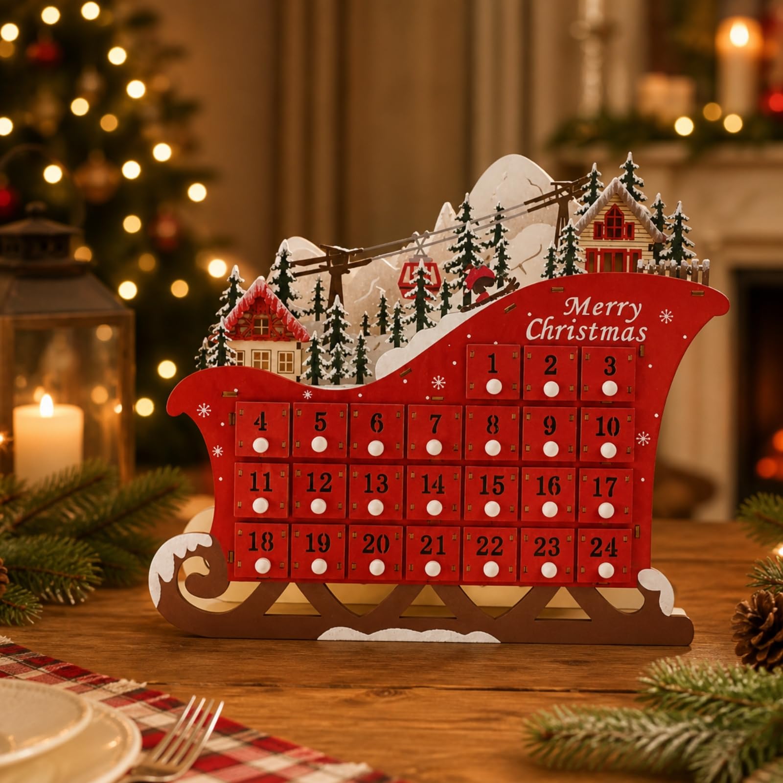 Calendario Dell'avvento in Legno