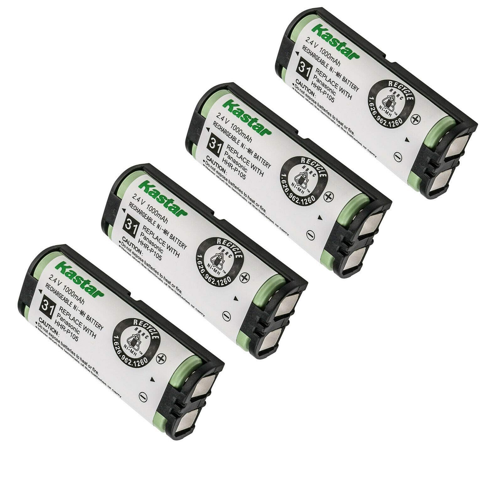 Kastar 4-Pack 2.4V 1000mAh Ni-MH Battery Replacement for NEC DTL-8R-1 ~ DSX/Dterm Cordless DECT Phone 730095 / BT-1009 Stock# 730643