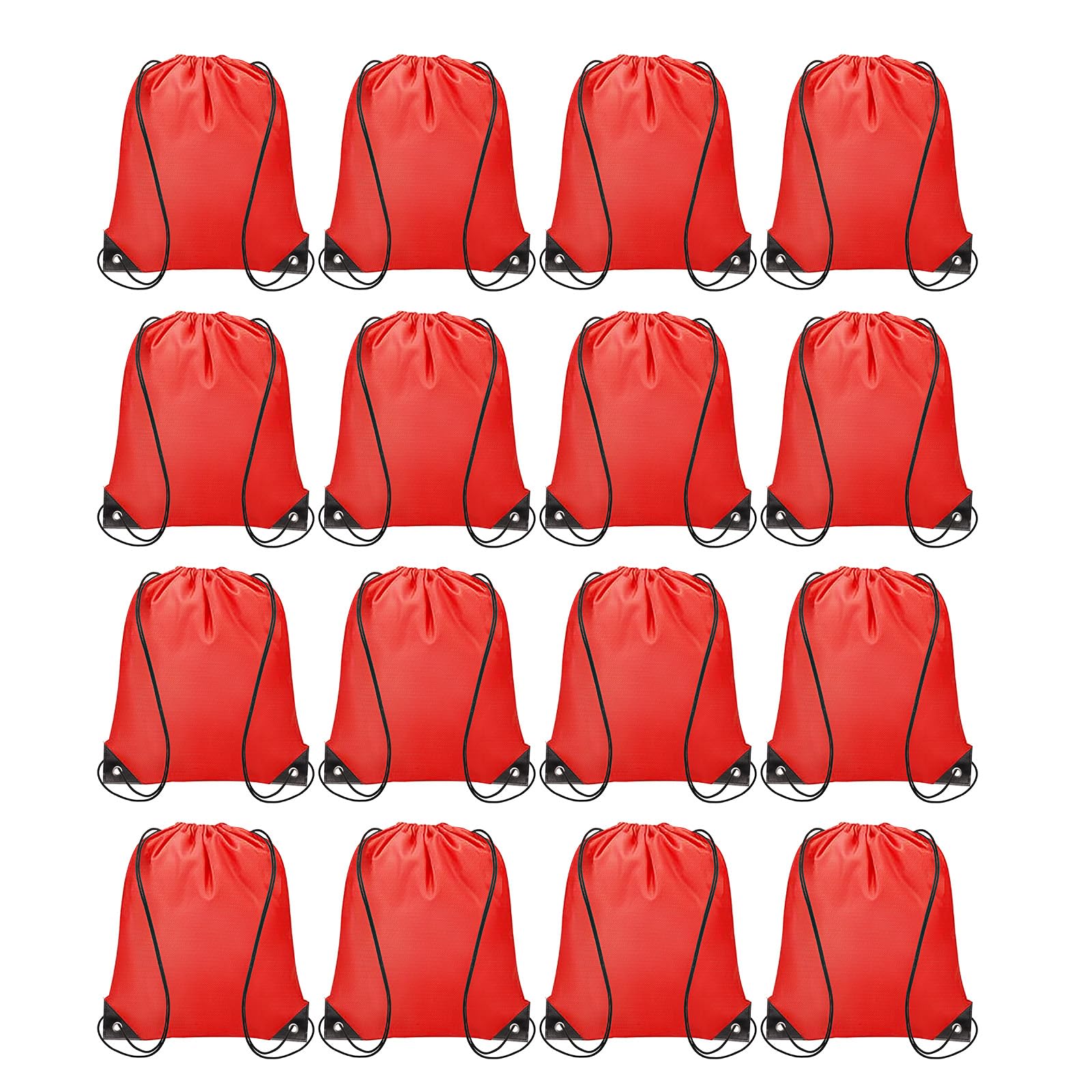 Muiltvoe 16pcs Drawstring Bags Draw String Backpack Bulk Polyester Sport Draw String Bag Gym Sack Cinch Tote String Backpack for Gym Party Sport Trip Swimming Beach, Yellow